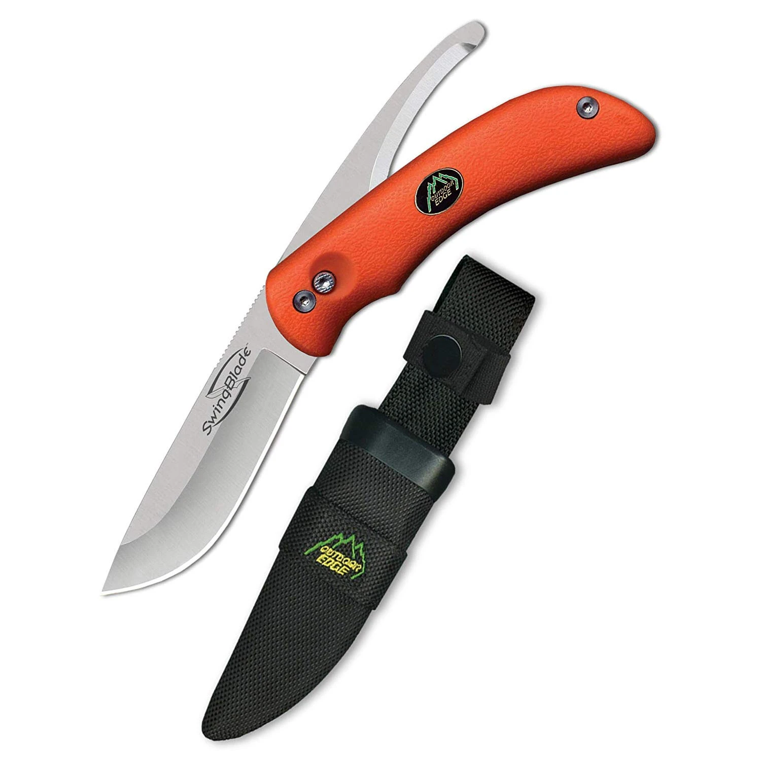 Outdoor Edge Knives Outdoor Edge Swingblaze Double Blade Hunting Knife With Rotating Skinning & Gutting Blades, Nylon Sheath SZ-20N 3 Outdoor Edge Knives Outdoor Edge Swingblaze Double Blade Hunting Knife With Rotating Skinning & Gutting Blades, Nylon Sheath SZ-20N