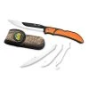 Outdoor Edge Knives Outdoor Edge RazorBone Folding Hunting Knife With Drop-Point Blades, Boning-Fillet Blades, Gutting Blade And Nylon Sheath Orange RBB-20