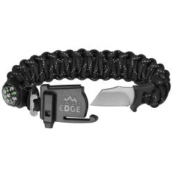 Outdoor Edge Knives Outdoor Edge ParaSpark™ Paracord Survival Bracelet Large With 1.3 Inch Knife Blade Black PSK-90C