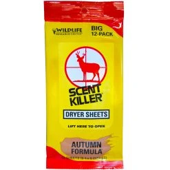 Wildlife Research Center Scent Killer Dryer Sheets 12 Count 6.4″x9″ Autumn Formula 580
