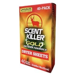 Wildlife Research Center Scent Killer Dryer Sheets 40 Count 6.4″x9″ Autumn Formula 1283