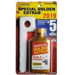Wildlife Research Center Special Golden Estrus Doe Urine 4oz Bottle The Gold Standard 4054